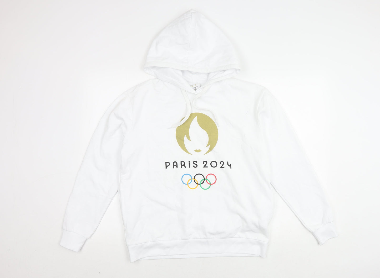Unisex White Olympic Logo Hoodie S
