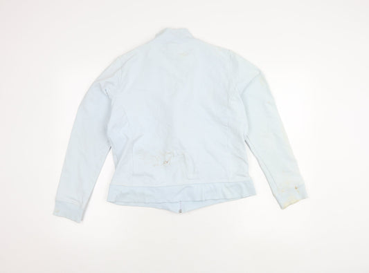 ELLE Women's Blue Cotton Jacket Size 16, Casual Style