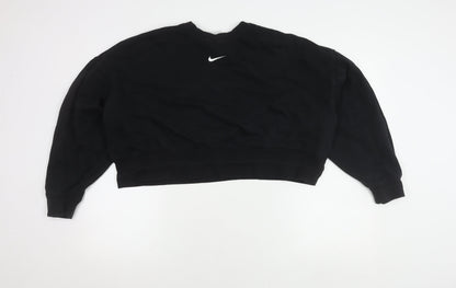 Nike Women's Black Pullover Sweatshirt, Medium, Relaxed Fit