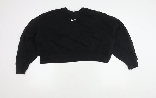 Nike Women's Black Pullover Sweatshirt, Medium, Relaxed Fit