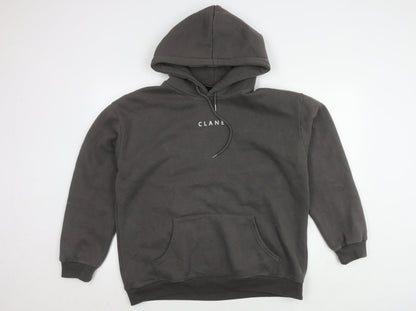 T + CC Men's Grey Pullover Hoodie M Hooded Logo