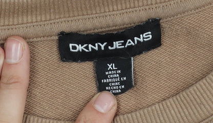 DKNY Women's Brown Pullover Sweatshirt XL