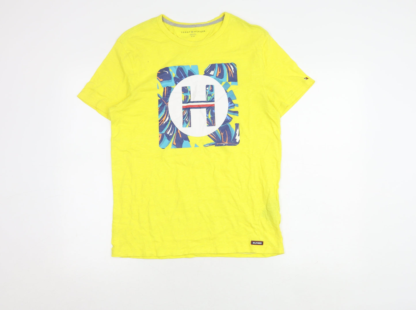 Tommy Hilfiger Yellow Graphic Mens T-Shirt Small