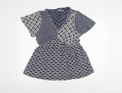 Womens UK Size 12 Fat Face Blue Tunic Blouse