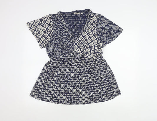 Womens UK Size 12 Fat Face Blue Tunic Blouse