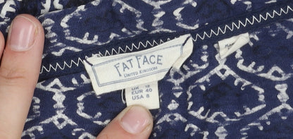 Womens UK Size 12 Fat Face Blue Tunic Blouse