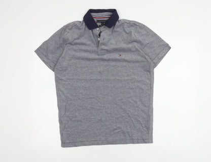 Tommy Hilfiger Men's Grey Polo Shirt S