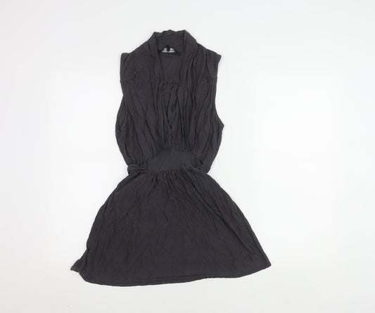 Womens UK Size S French Connection Black Tunic Blouse