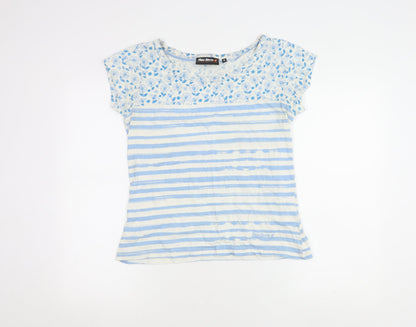 Peter Storm Women's Blue Floral Striped T-Shirt Size 12