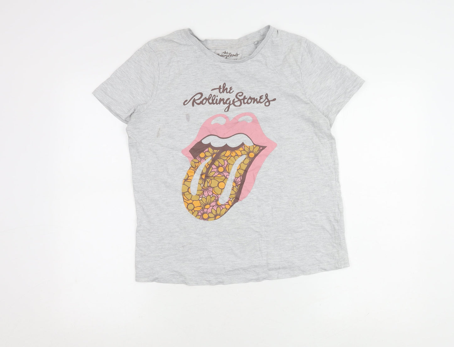 Tu Women’s Grey Rolling Stones T-Shirt Size 10