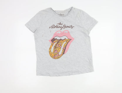 Tu Women’s Grey Rolling Stones T-Shirt Size 10