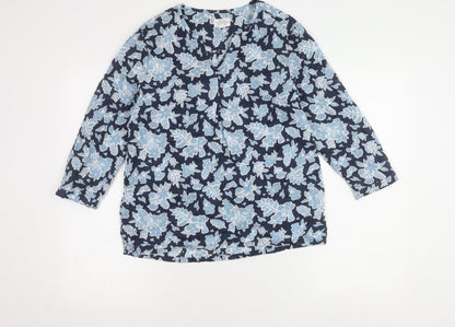 Mountain Warehouse Women's Blue Floral Tunic Blouse Size 10
