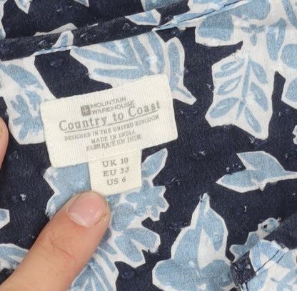 Mountain Warehouse Women's Blue Floral Tunic Blouse Size 10