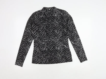 Womens UK Size 10 Warehouse Black Basic T-Shirt