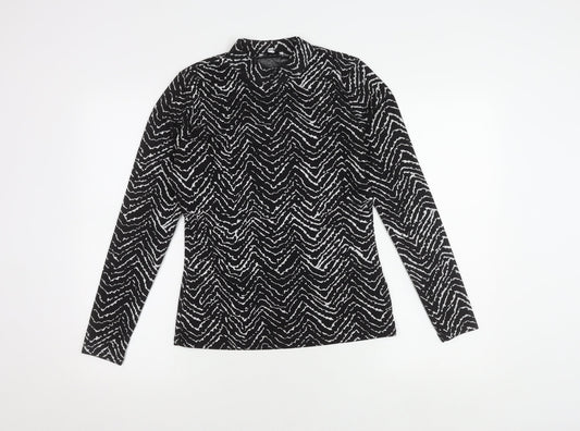 Womens UK Size 10 Warehouse Black Basic T-Shirt