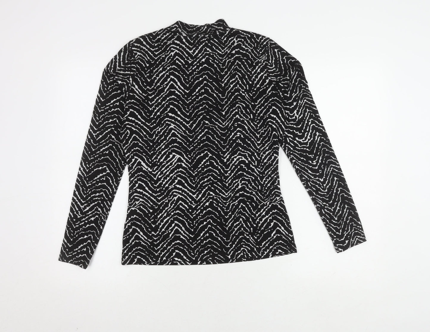 Womens UK Size 10 Warehouse Black Basic T-Shirt