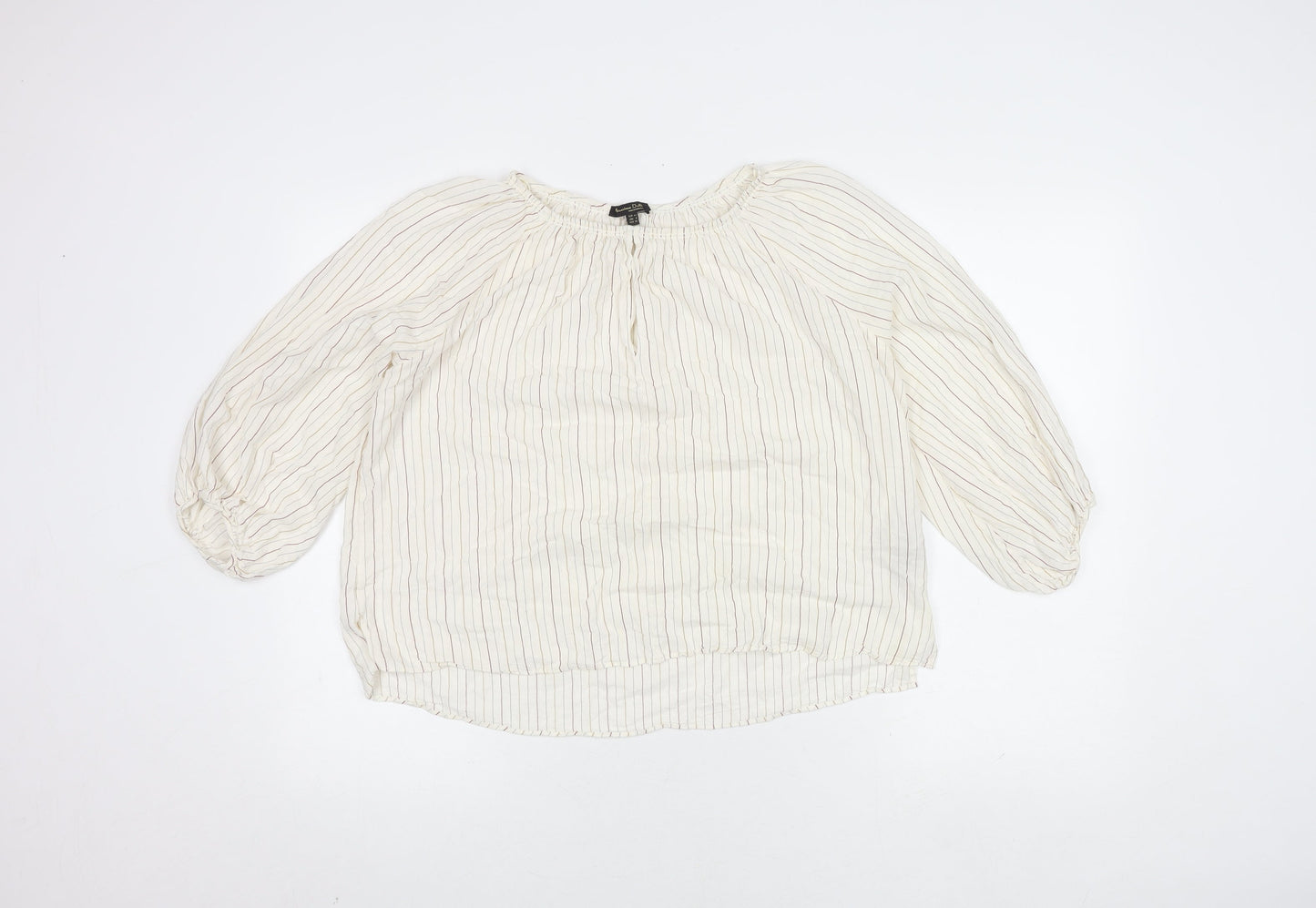 Womens UK Size 12 Massimo Dutti Multicoloured Basic Blouse