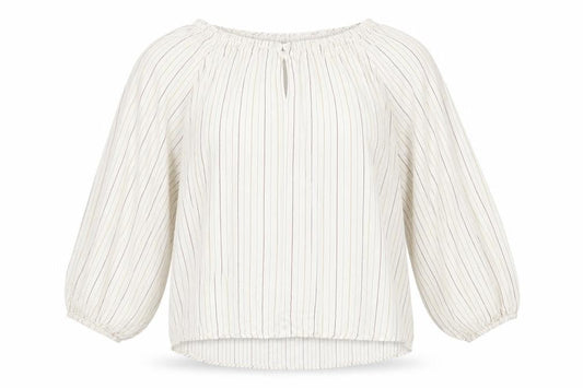 Front view of Massimo Dutti Women's Striped Blouse in, size UK 12