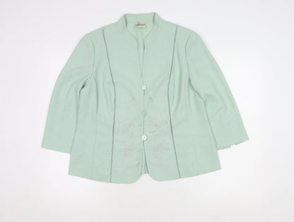 Eastex Women's Green Blazer Size 14 3/4 Sleeve