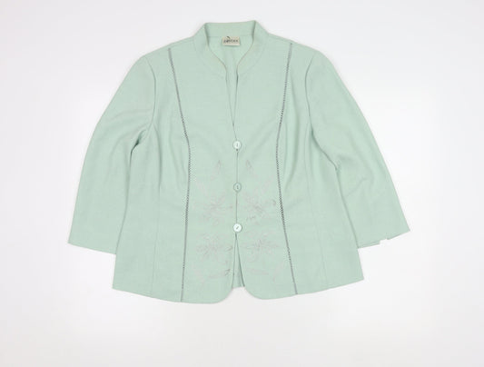 Eastex Women's Green Blazer Size 14 3/4 Sleeve