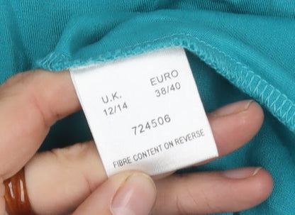 Womens UK Size 12 Eastex Green Basic T-Shirt
