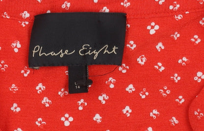 Phase Eight Women's Red Floral Dress Size 14