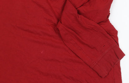 Reebok Men's Red Long Sleeve T-Shirt, Size L