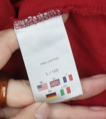 Reebok Men's Red Long Sleeve T-Shirt, Size L