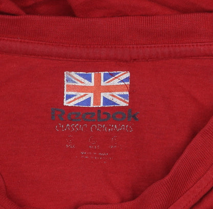 Reebok Men's Red Long Sleeve T-Shirt, Size L