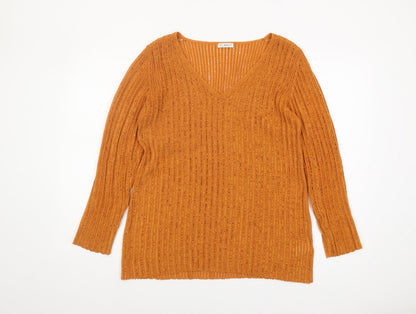 Womens UK Size M Planet Orange Pullover Jumper
