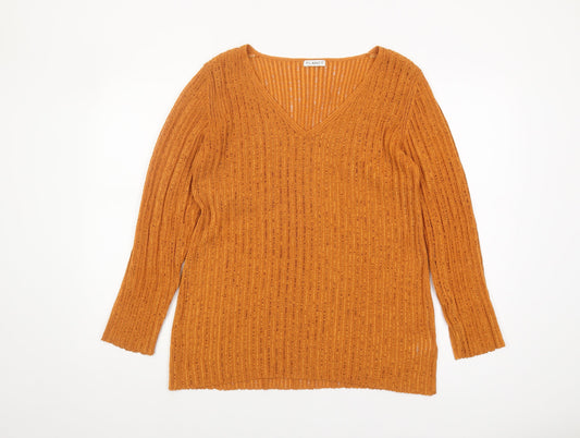 Womens UK Size M Planet Orange Pullover Jumper