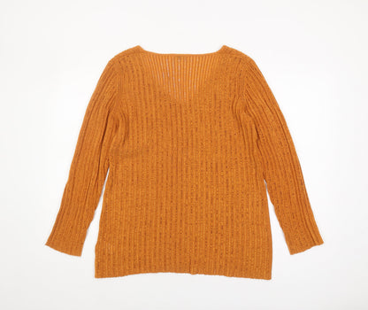 Womens UK Size M Planet Orange Pullover Jumper