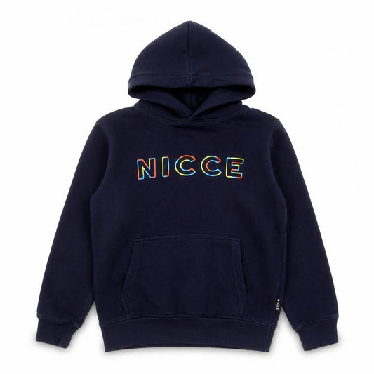 NICCE Boys Blue Pullover Hoodie, Size 9-10, Logo Accent