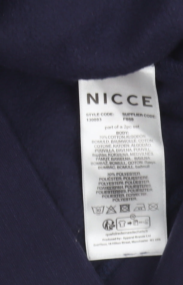NICCE Boys Blue Pullover Hoodie, Size 9-10, Logo Accent