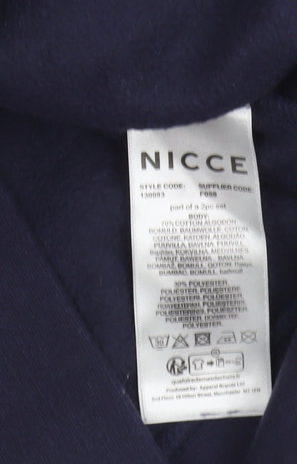 NICCE Boys Blue Pullover Hoodie, Size 9-10, Logo Accent
