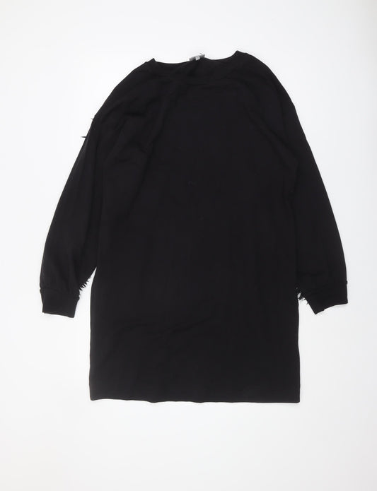 Oliver Bonas Black Feather Accented Dress Size 12