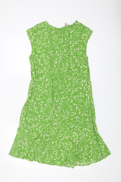 Hobbs Women's Green Floral Sleeveless Dress Size 8