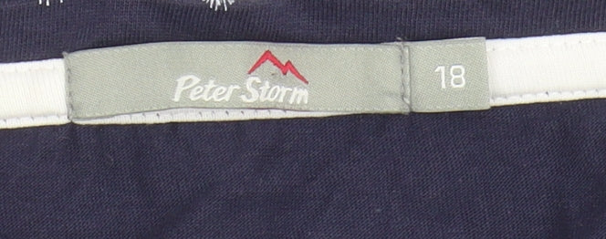 Peter Storm Women's Blue T-Shirt, Size 18, Short Sleeve
