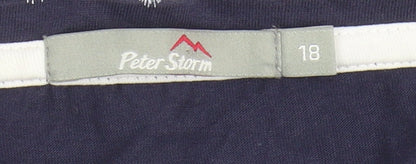 Peter Storm Women's Blue T-Shirt, Size 18, Short Sleeve