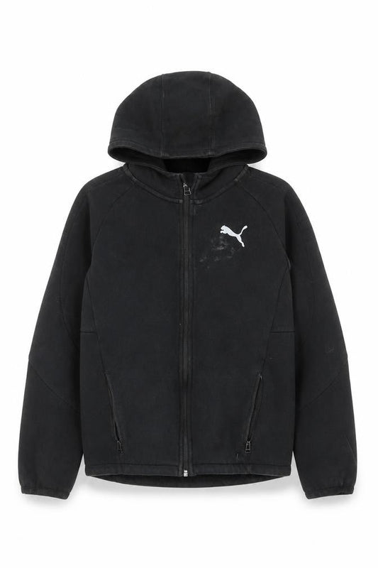 Puma Boys Black Full Zip Hoodie 11-12 Years Hooded Logo
