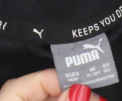 Puma Boys Black Full Zip Hoodie 11-12 Years Hooded Logo