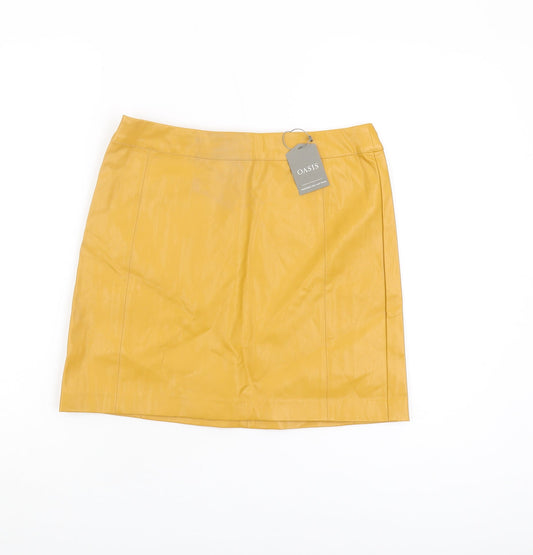 Oasis Women's Yellow Short Pencil Skirt Size 10