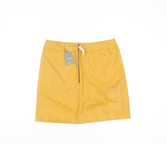 Oasis Women's Yellow Short Pencil Skirt Size 10