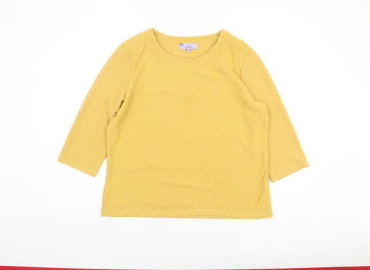 Womens UK Size 16 Honor Millburn Yellow Basic Blouse