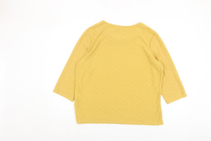 Womens UK Size 16 Honor Millburn Yellow Basic Blouse