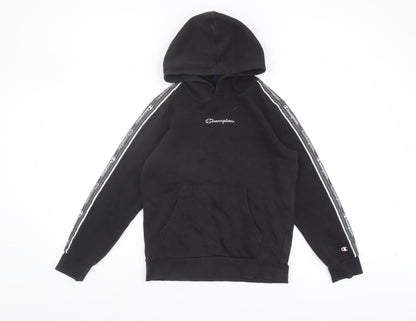 Champion Boys Black Pullover Hoodie 11-12 Years with Logo