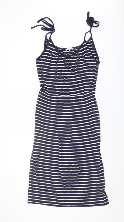 Warehouse Women’s Blue Striped Midi Slip Dress - Size 12