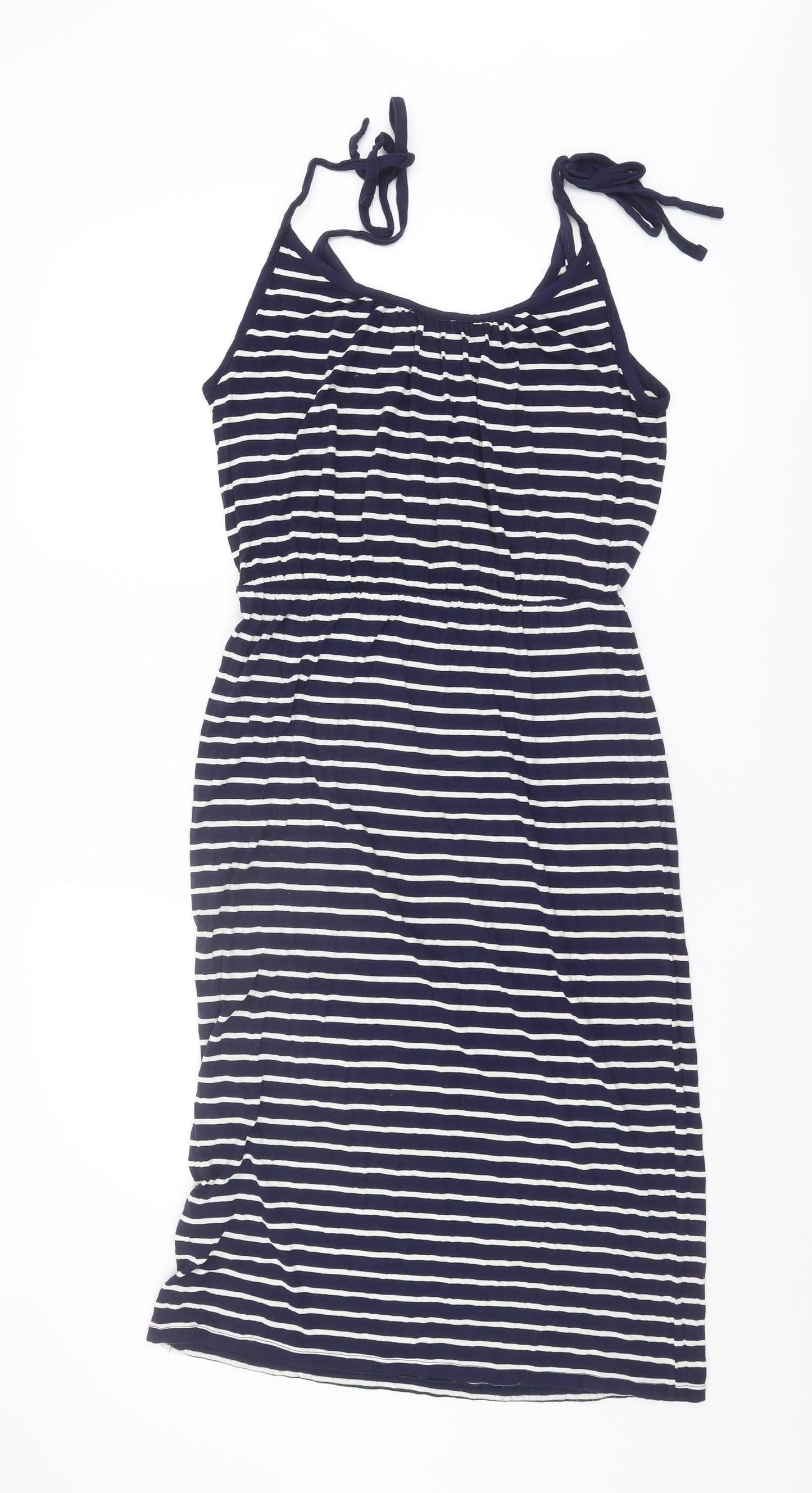 Warehouse Women’s Blue Striped Midi Slip Dress - Size 12