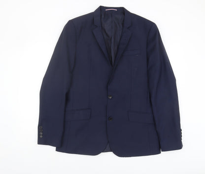 Mens UK Size 42 River Island Regular Blue Suit Jacket