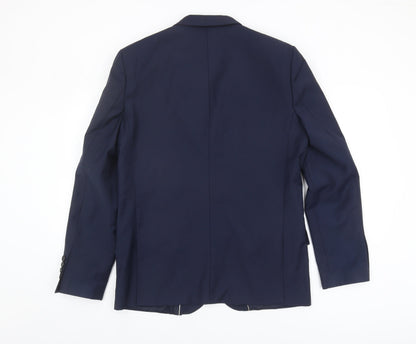 Mens UK Size 42 River Island Regular Blue Suit Jacket